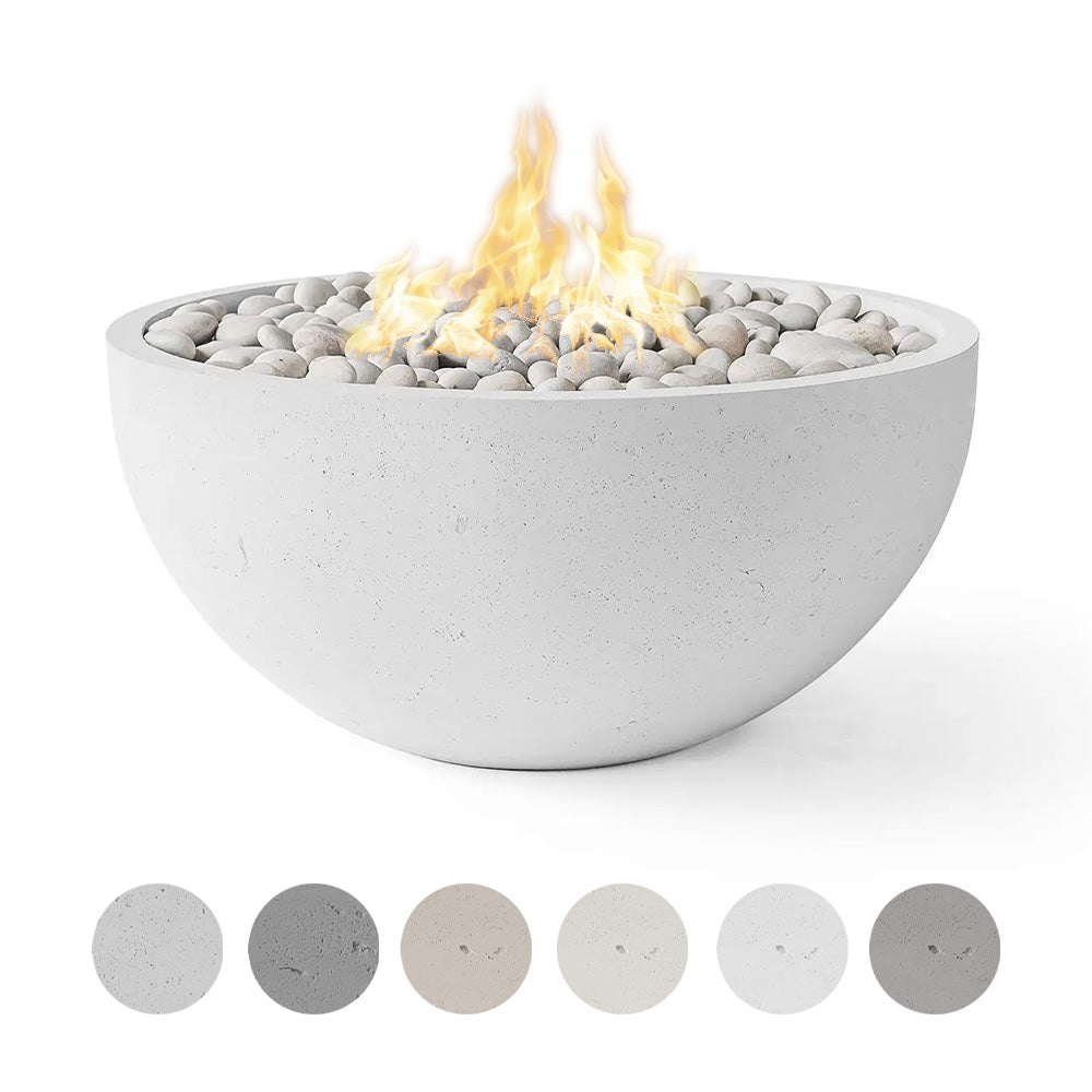 HPC Fire Serenade Lightweight Concrete Gas Fire Bowl, 32-Inch