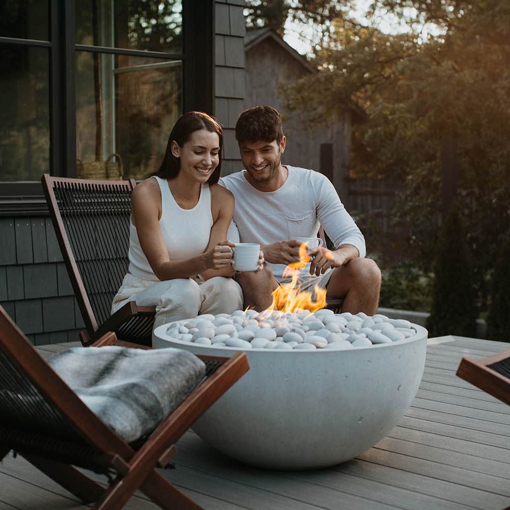 HPC Fire Serenade Lightweight Concrete Gas Fire Bowl, 32-Inch