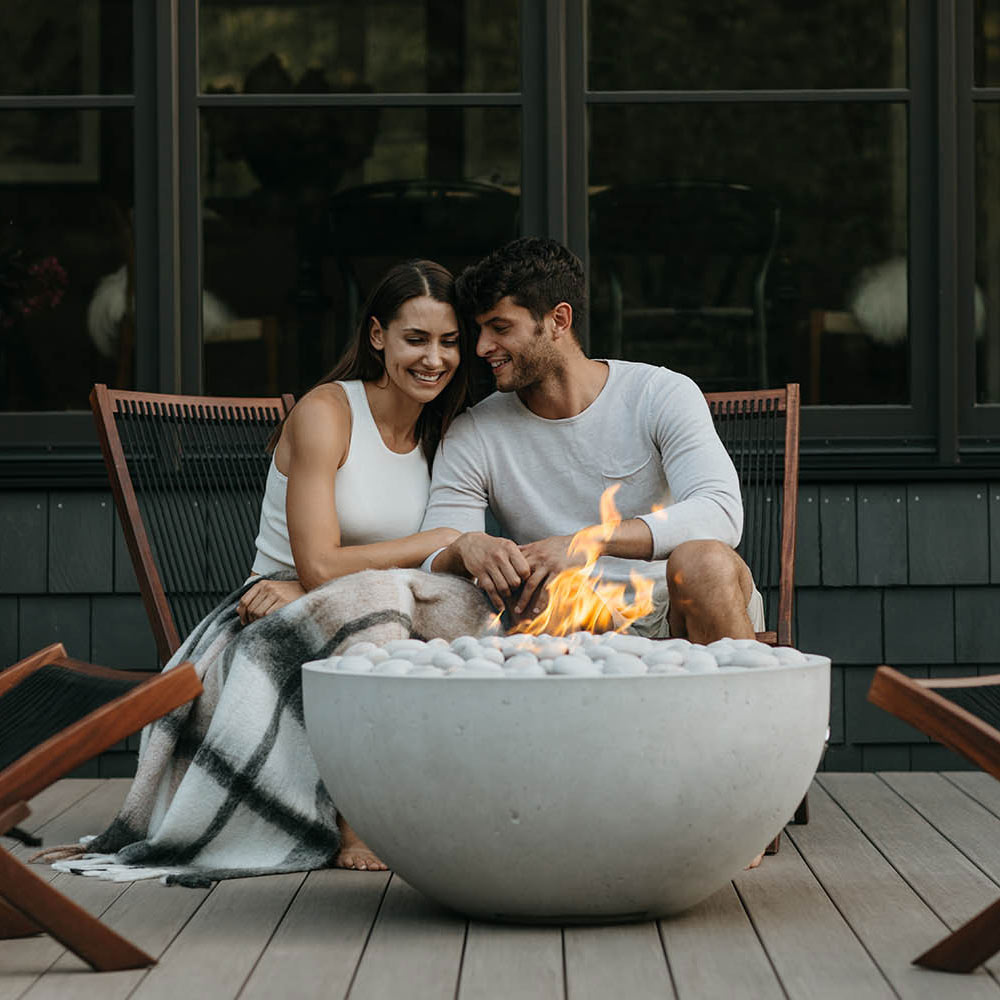 HPC Fire Serenade Lightweight Concrete Gas Fire Bowl, 32-Inch
