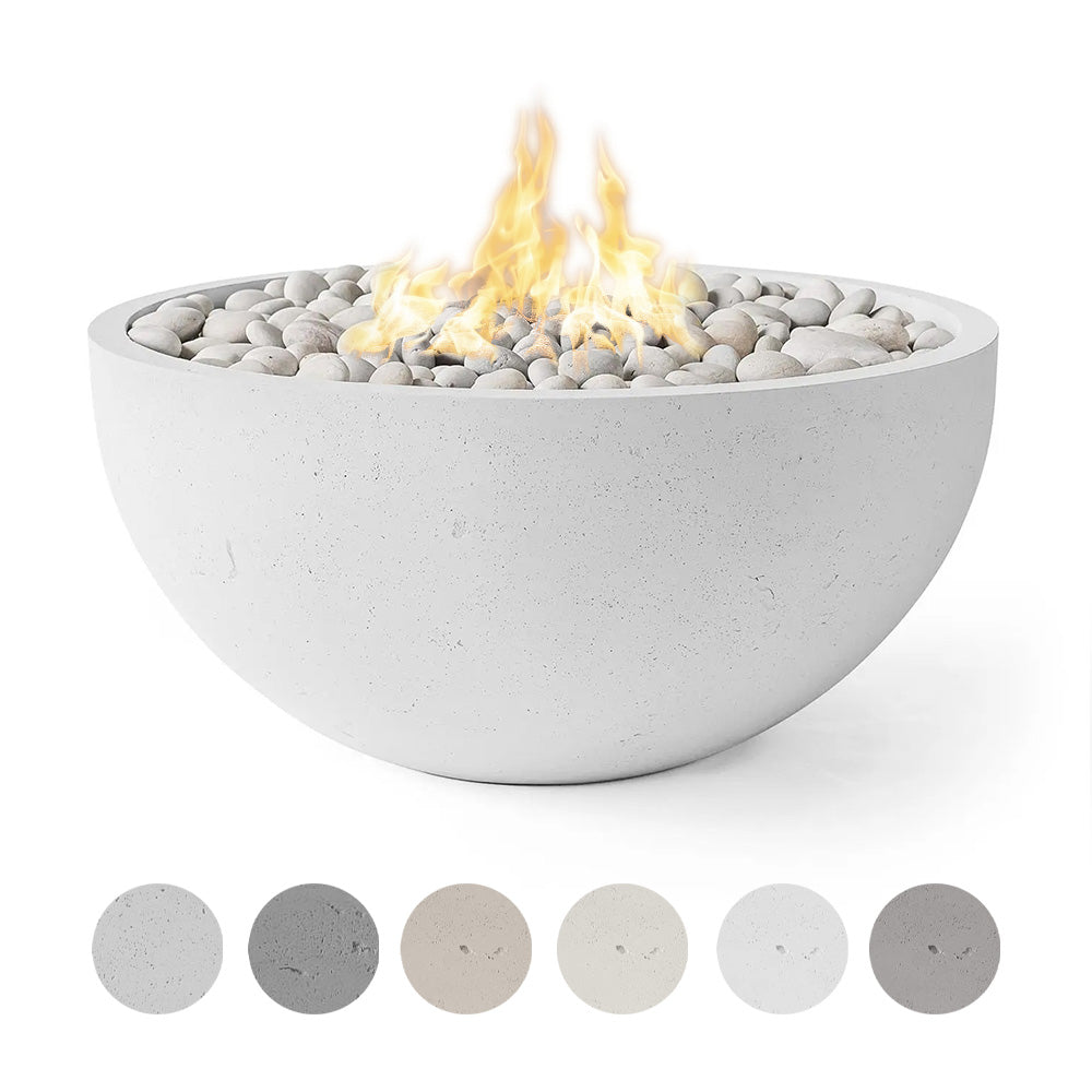 HPC Fire Serenade Lightweight Concrete Gas Fire Bowl, 40-Inch