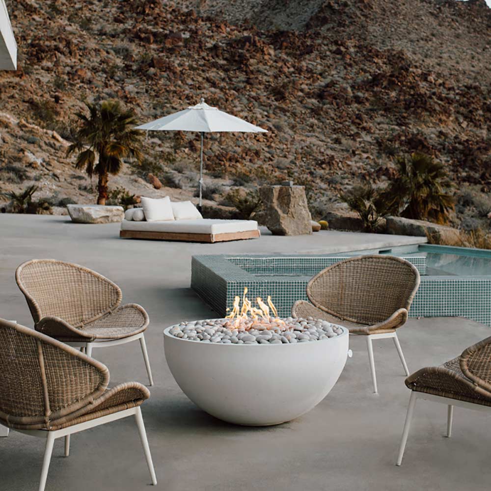 HPC Fire Serenade Lightweight Concrete Gas Fire Bowl, 40-Inch