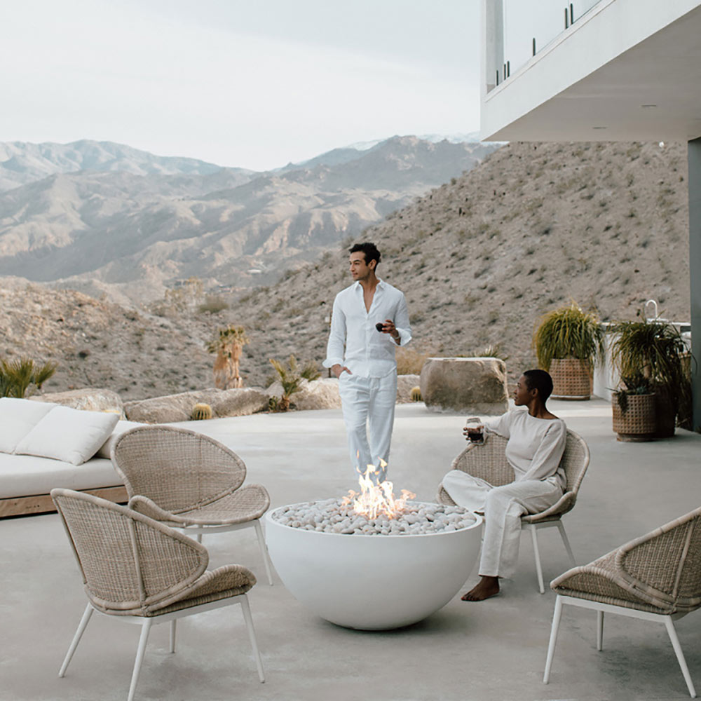 HPC Fire Serenade Lightweight Concrete Gas Fire Bowl, 40-Inch