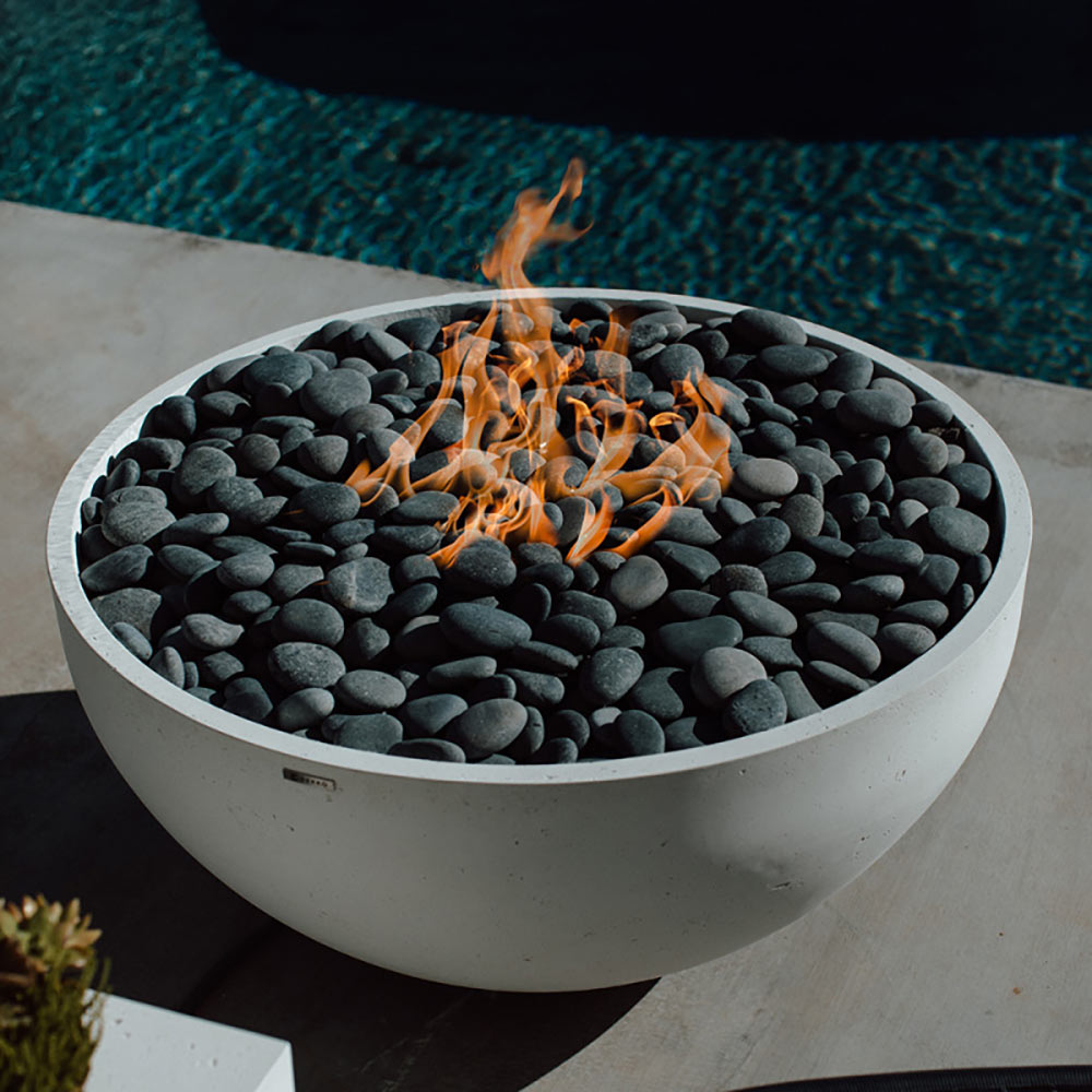 HPC Fire Serenade Lightweight Concrete Gas Fire Bowl, 40-Inch