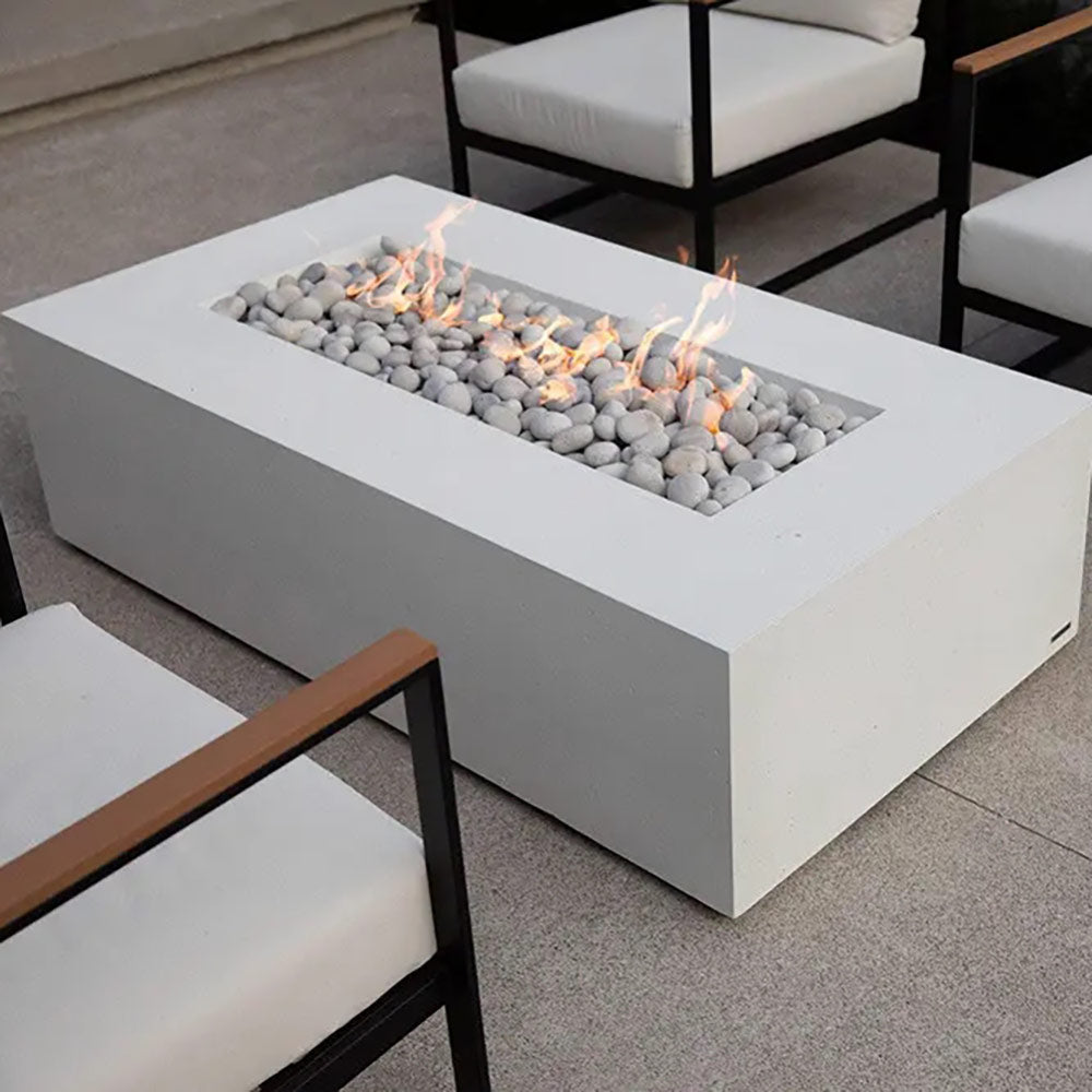 HPC Fire Sonoma Lightweight Concrete Gas Fire Pit, 56-Inch