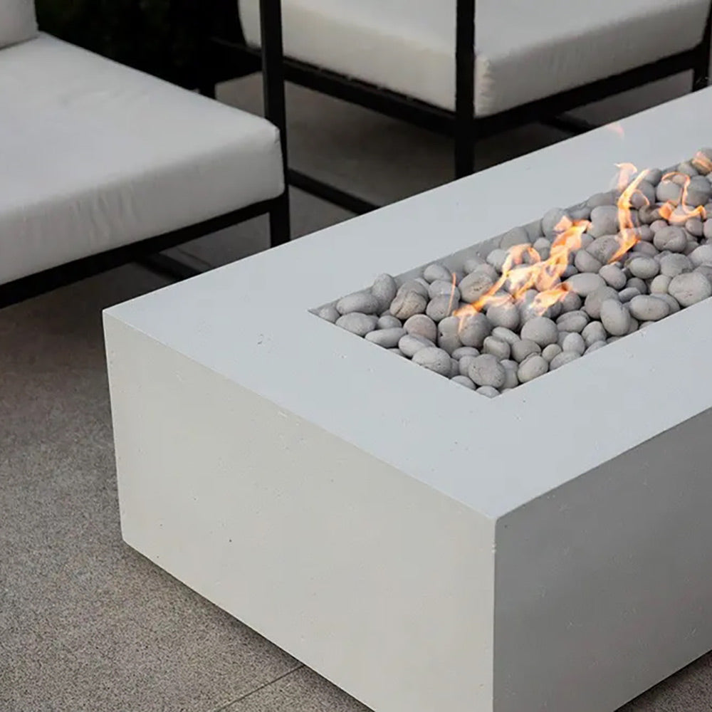 HPC Fire Sonoma Lightweight Concrete Gas Fire Pit, 56-Inch