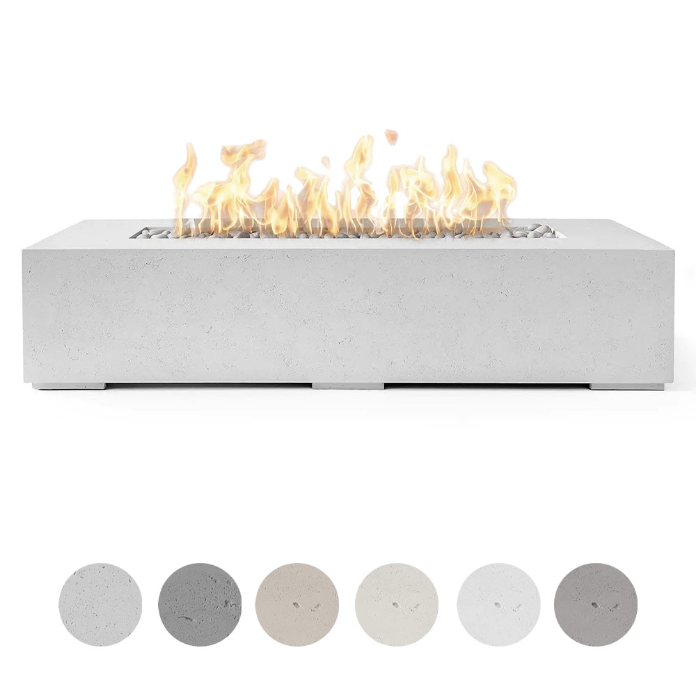 HPC Fire Dekko Sonoma Lightweight Concrete Gas Fire Pit, 72-Inch
