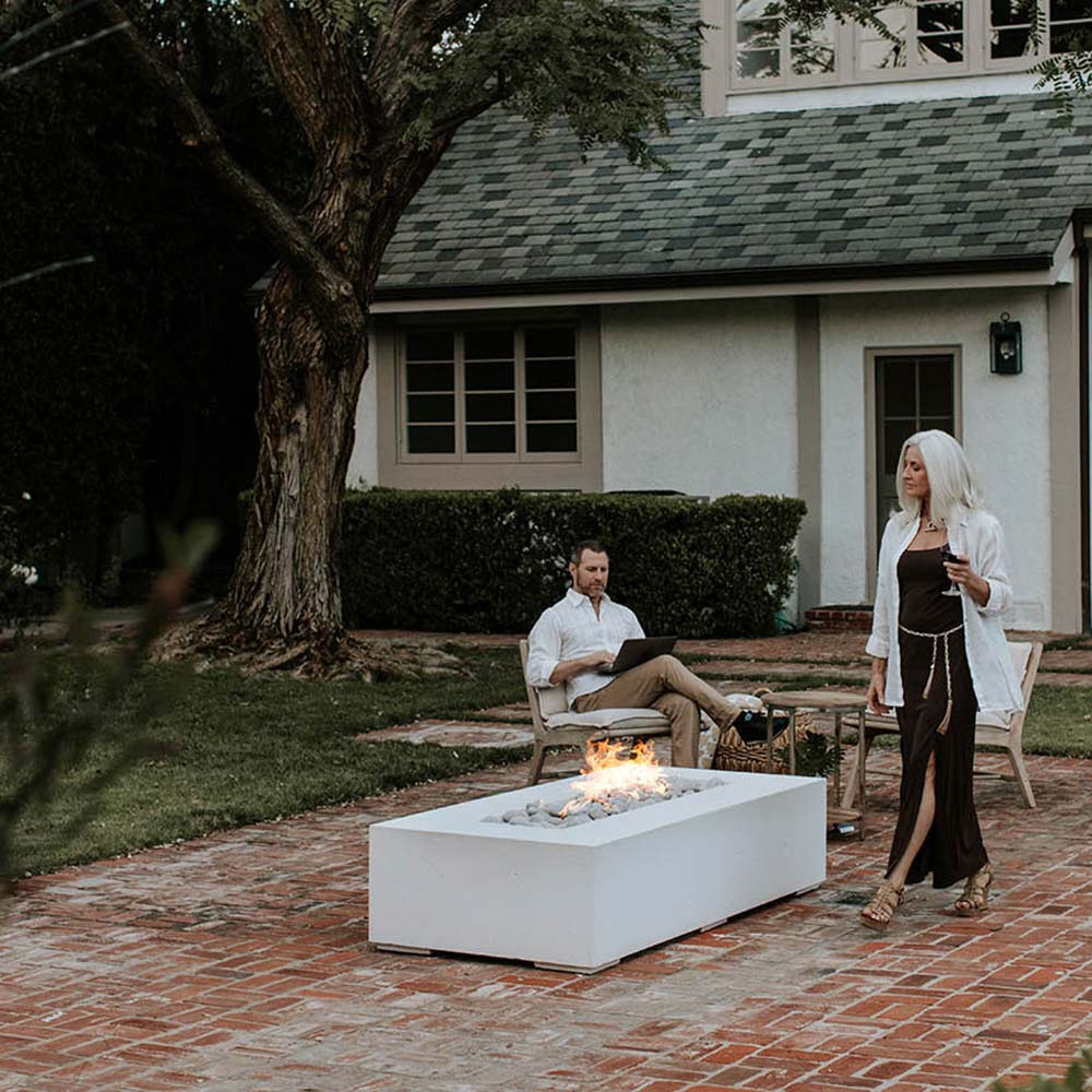 HPC Fire Dekko Sonoma Lightweight Concrete Gas Fire Pit, 72-Inch