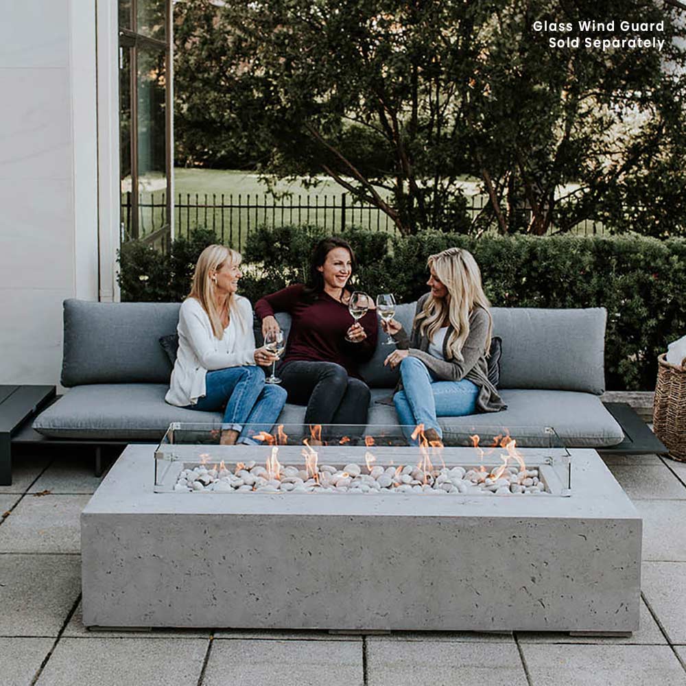 HPC Fire Dekko Sonoma Lightweight Concrete Gas Fire Pit, 72-Inch