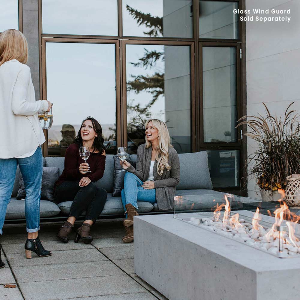 HPC Fire Dekko Sonoma Lightweight Concrete Gas Fire Pit, 72-Inch