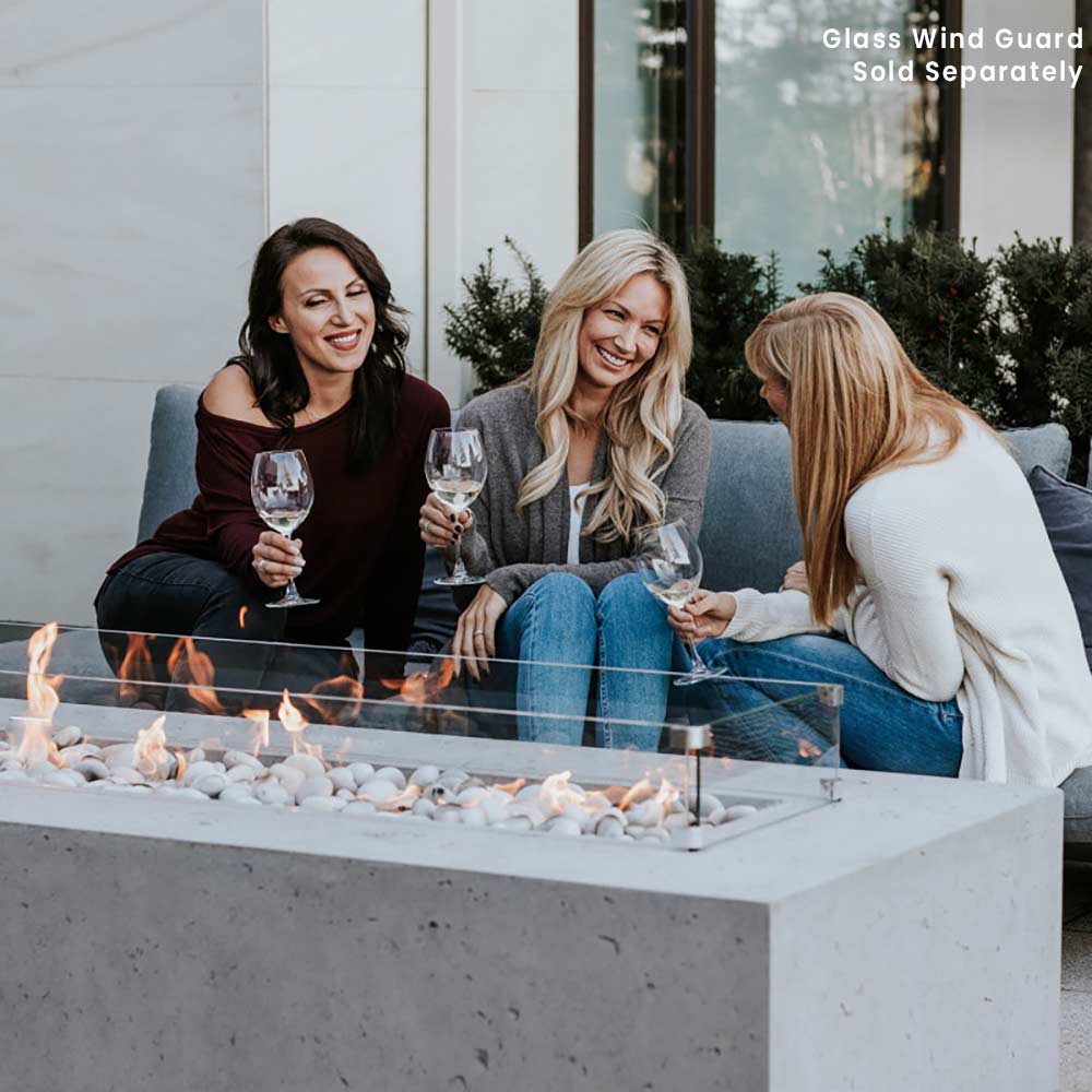 HPC Fire Sonoma Lightweight Concrete Gas Fire Pit, 72-Inch