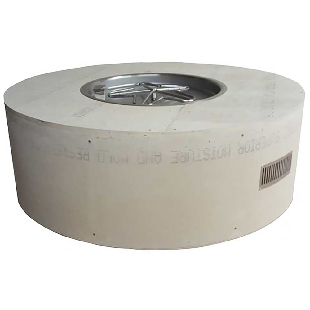 Round unfinished metal fire pit enclosure with open top and side vent slots