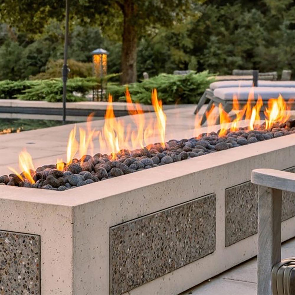 HPC Fire Drop-In Fire Pit Burner Pan, Linear Trough - Burner Included