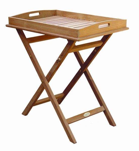 Royal Teak Collection Teak Tray on Stand