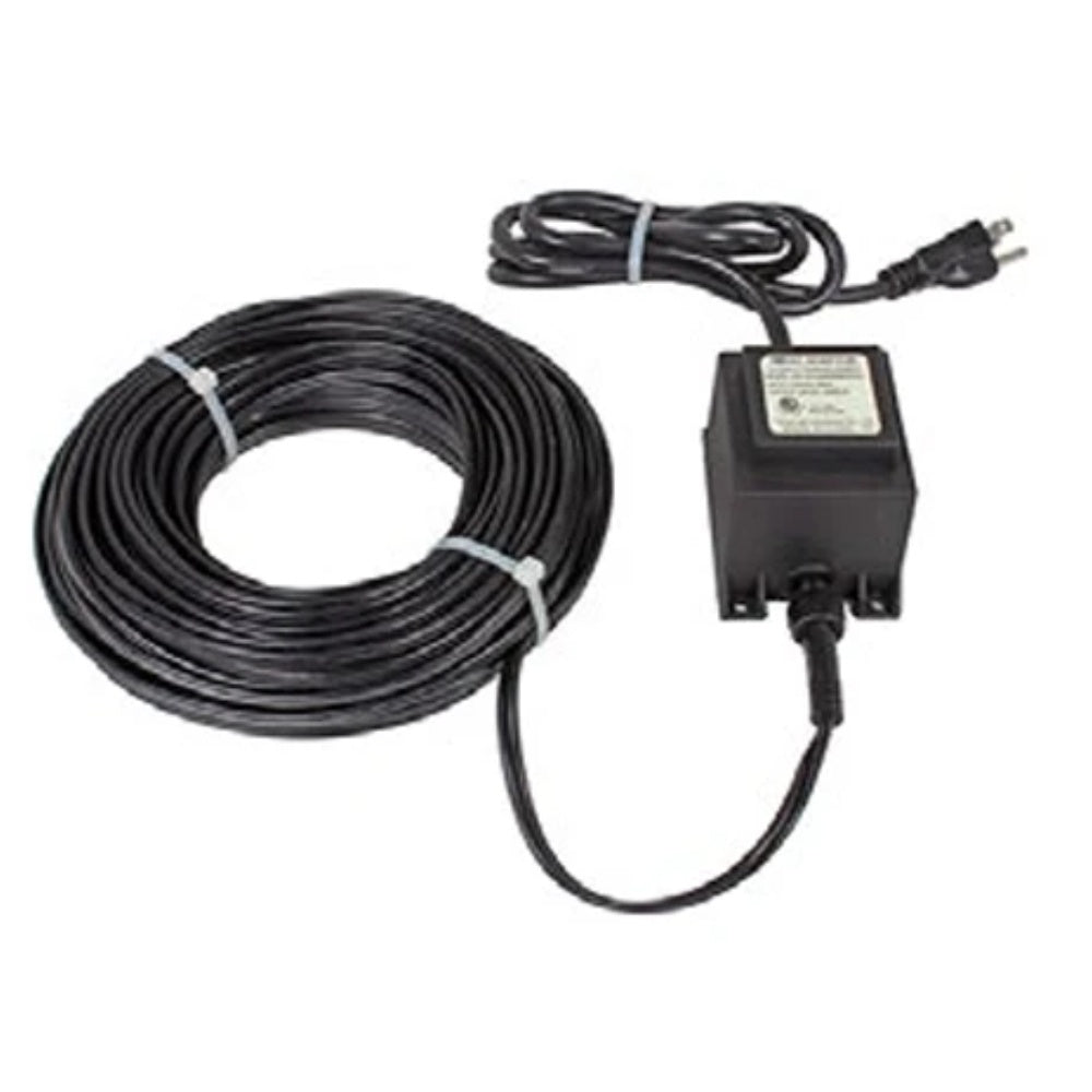 24V transformer with coiled cable and plug connectors, black
