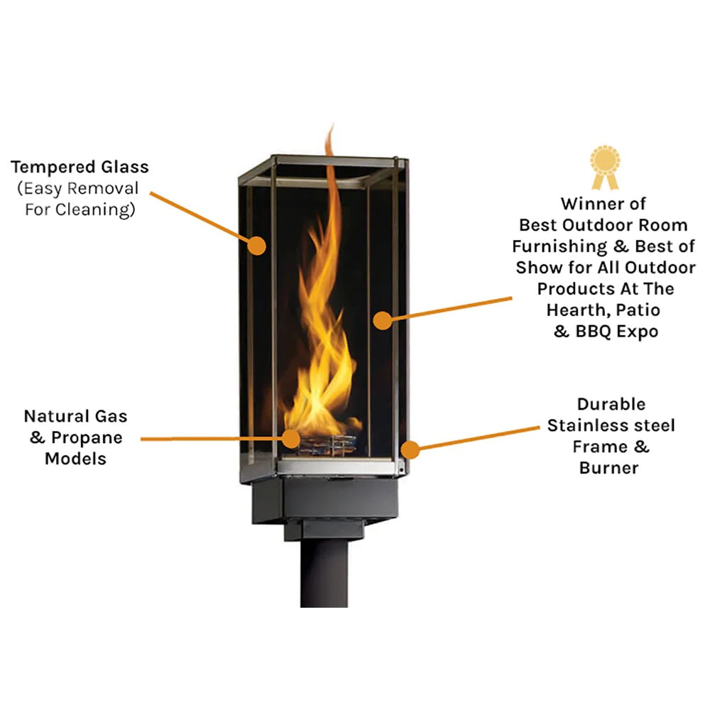 Tempest Torch 24V Electronic Ignition Gas Torch with In-Ground Mount Assembly