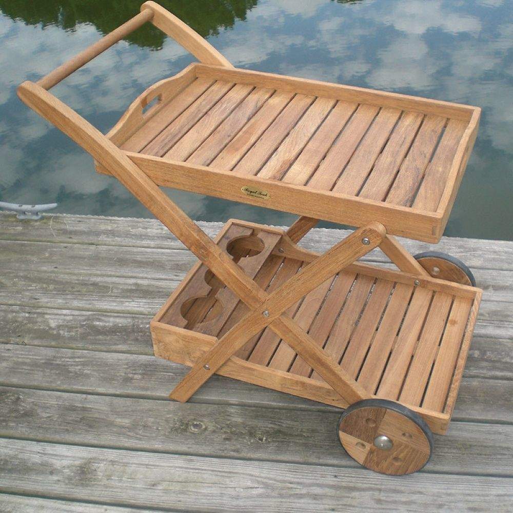 Royal Teak Collection Teak Tray Cart