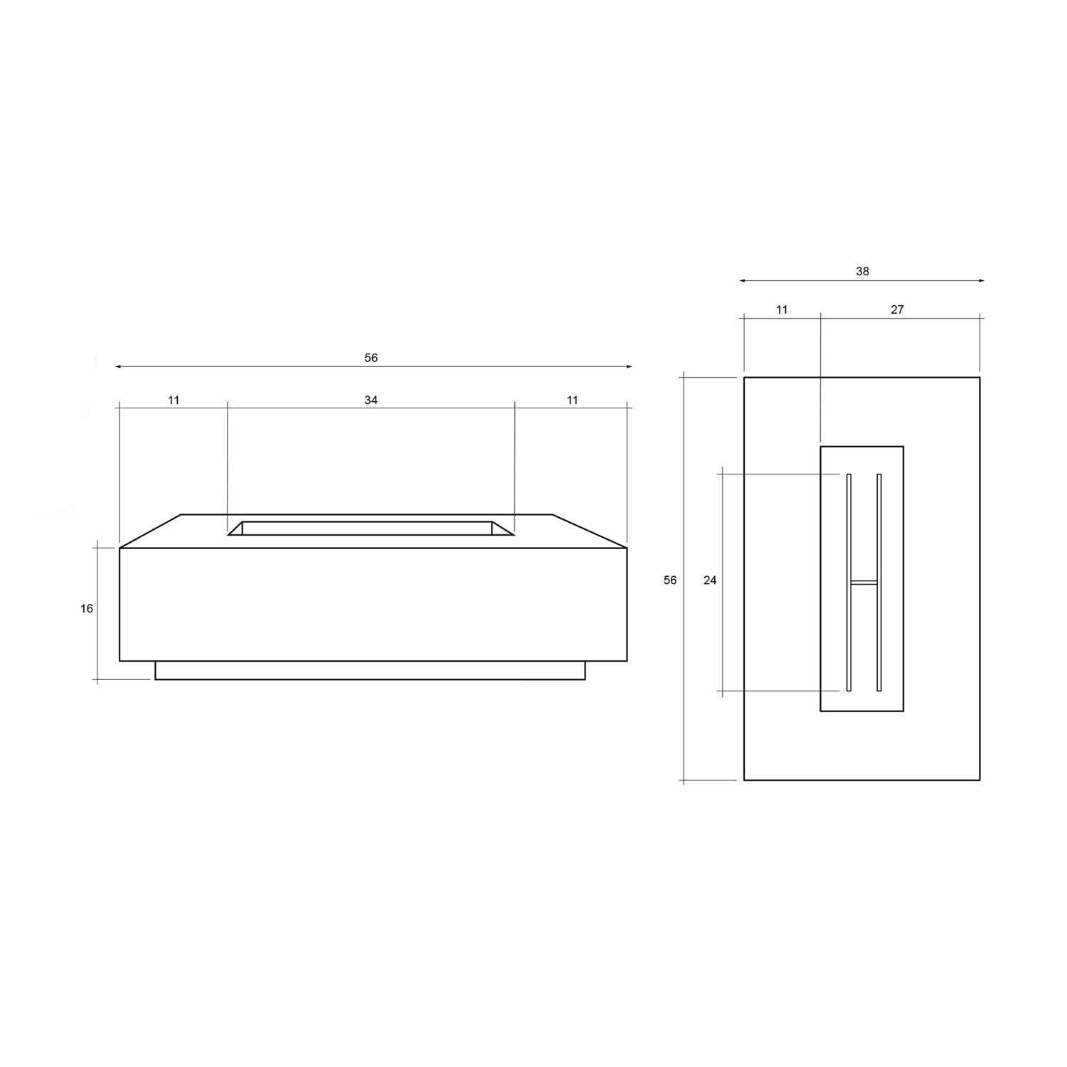 Prism Hardscapes PH-405 Tavola 1 Concrete Gas Fire Pit, 56x38-Inch