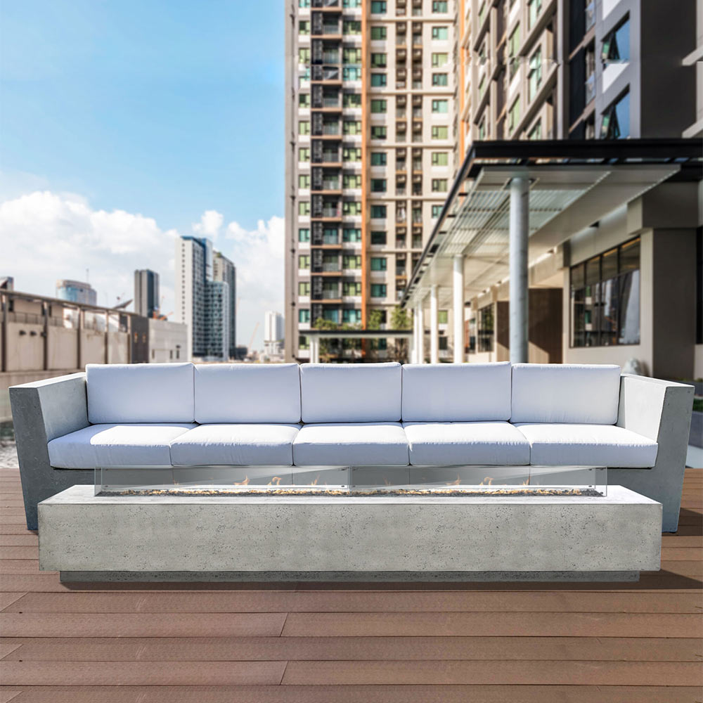 Prism Hardscapes Tavola 110 Concrete Gas Fire Pit - Thumbnail 3