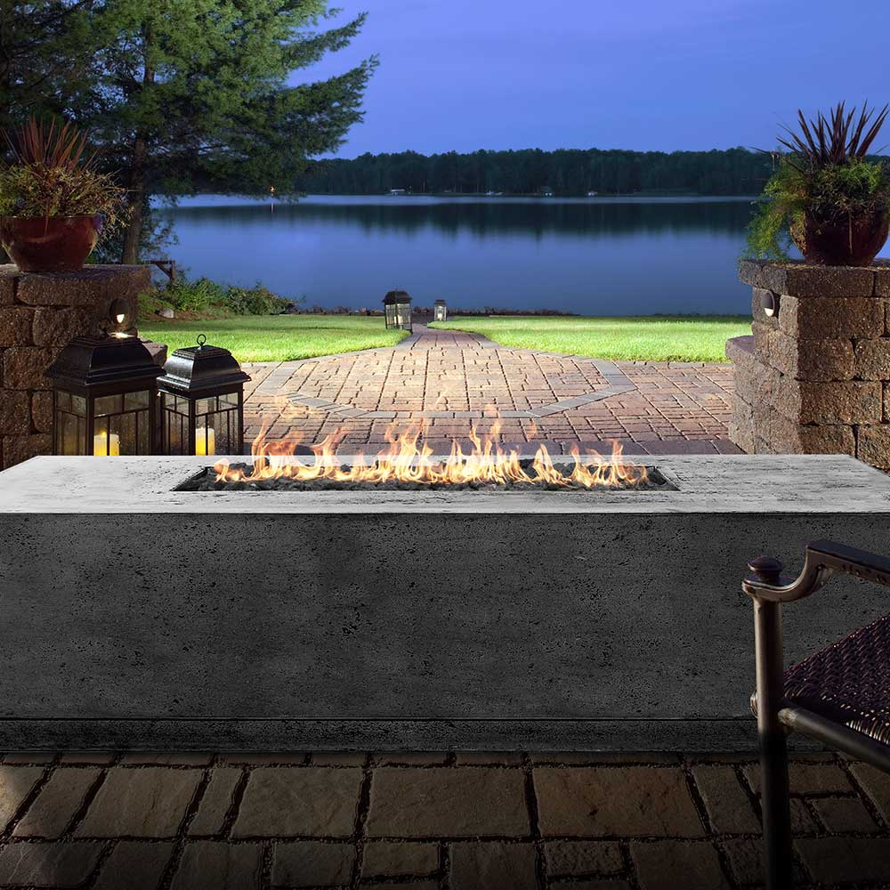 Prism Hardscapes PH-408 Tavola 4 Concrete Gas Fire Pit, 66x38-Inch