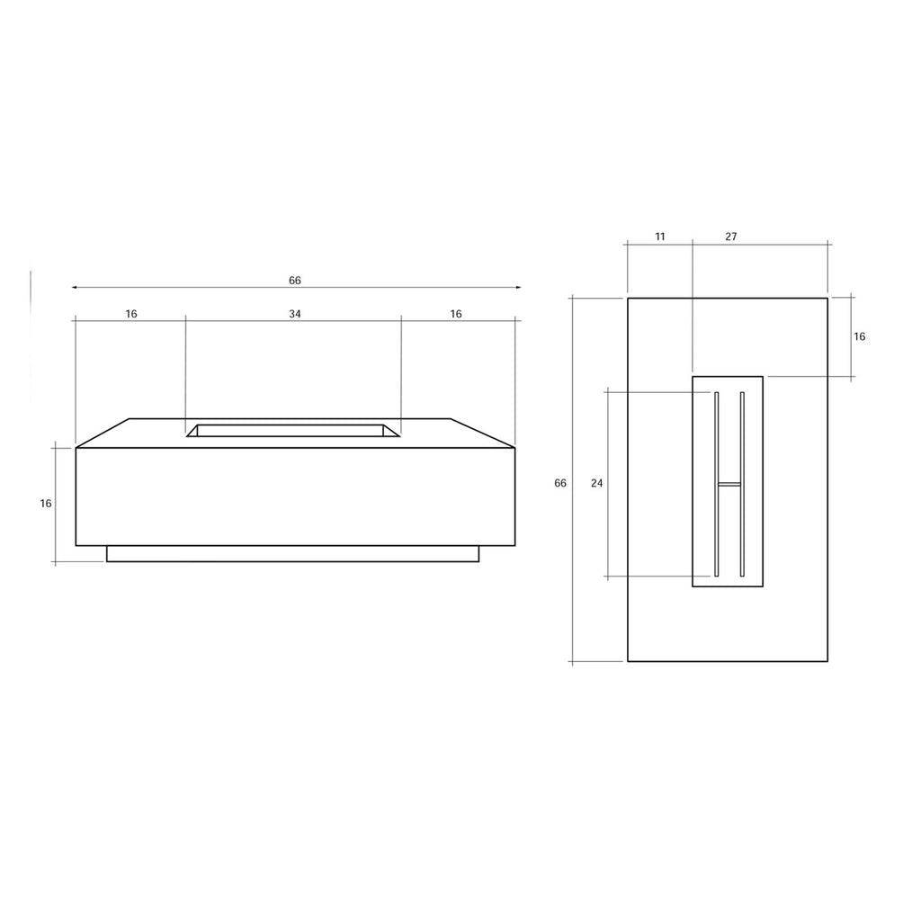 Prism Hardscapes PH-408 Tavola 4 Concrete Gas Fire Pit, 66x38-Inch