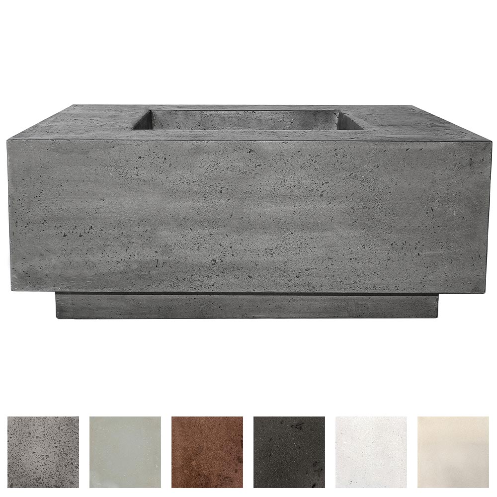 Prism Hardscapes Tavola 42 Concrete Gas Fire Pit, 42x42-Inch
