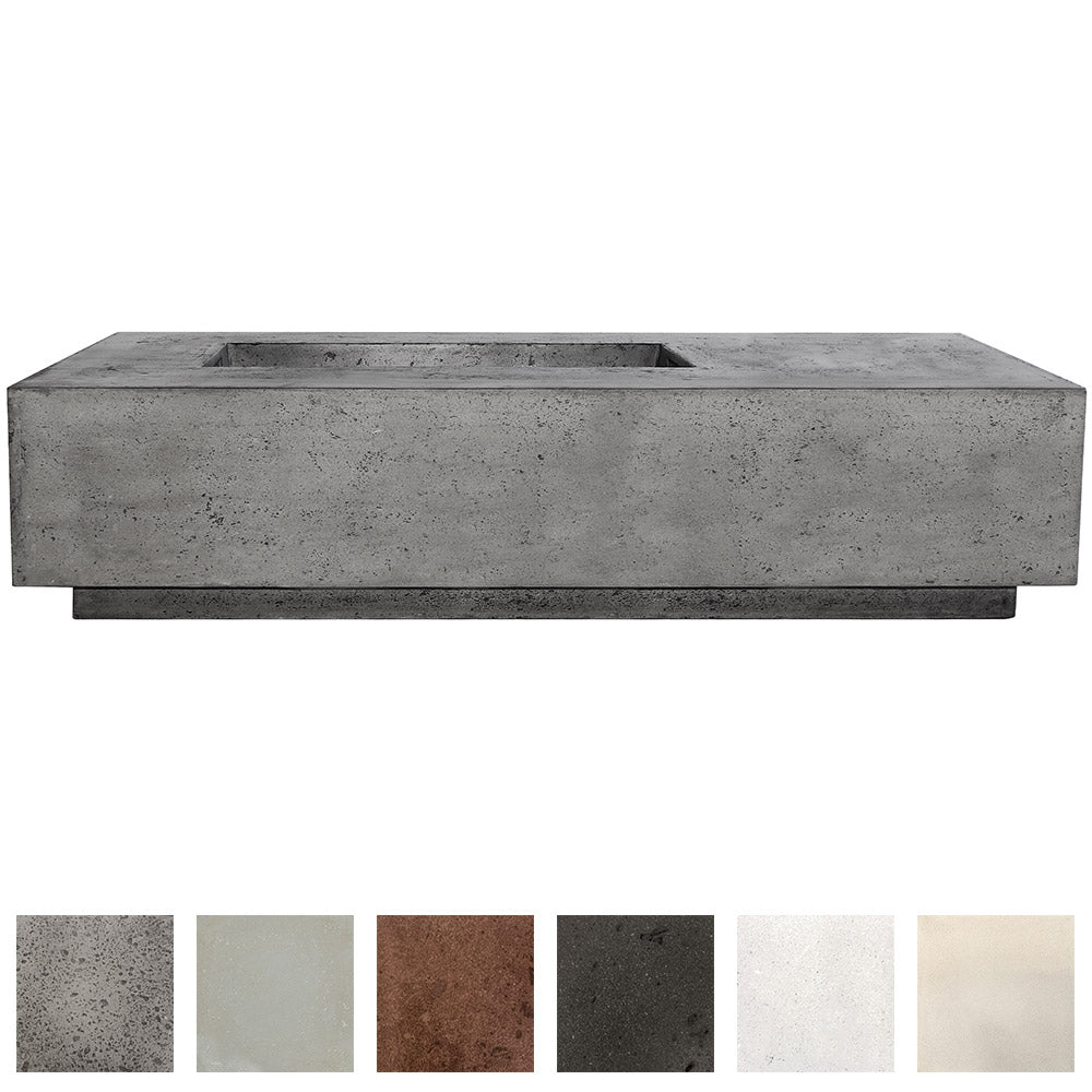 Prism Hardscapes Tavola 5 Concrete Gas Fire Pit, 80x38-Inch