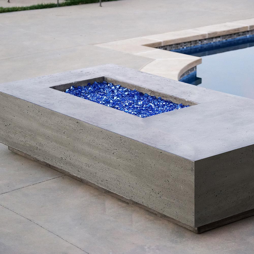 Prism Hardscapes Tavola 5 Concrete Gas Fire Pit, 80x38-Inch