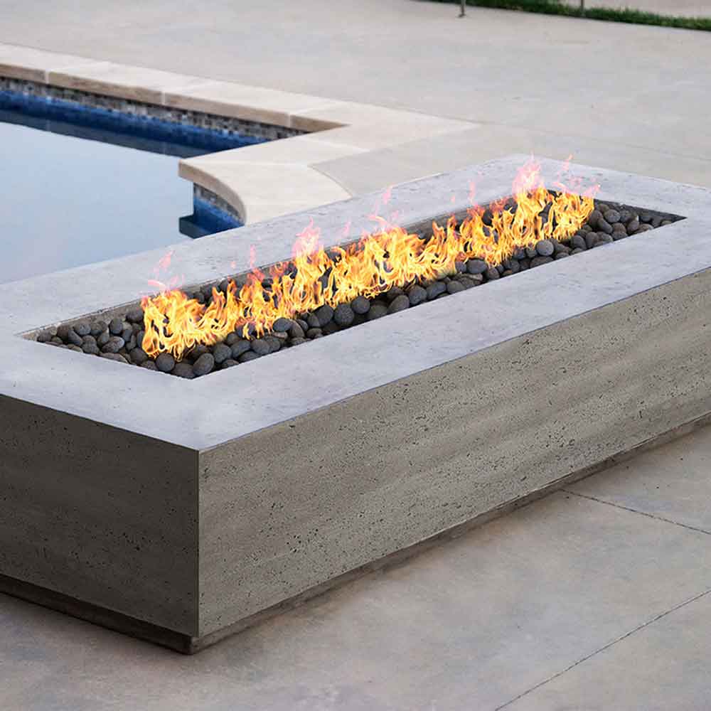 Prism Hardscapes PH-457 Tavola 72 Narrow Concrete Gas Fire Pit, 72x24-Inch