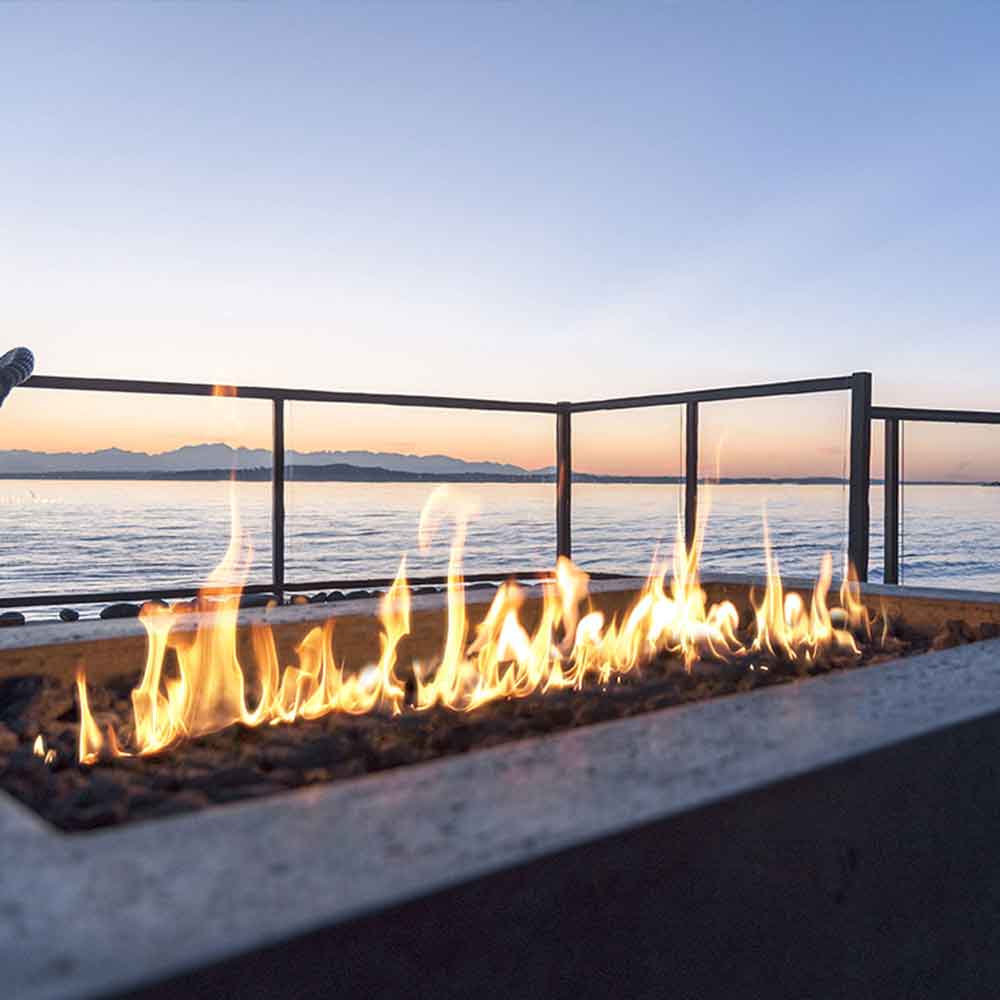 Prism Hardscapes PH-457 Tavola 72 Narrow Concrete Gas Fire Pit, 72x24-Inch