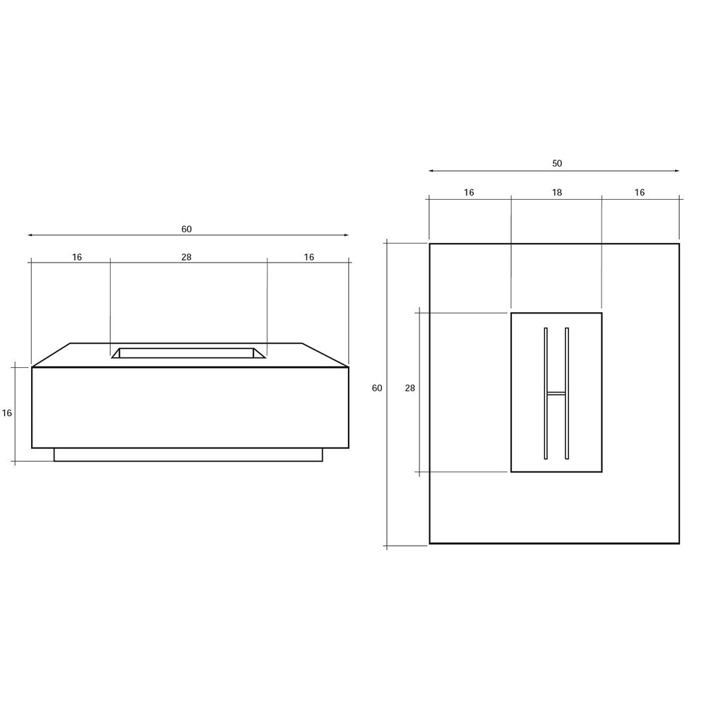 Prism Hardscapes Tavola 7 Concrete Gas Fire Pit, 60x50-Inch