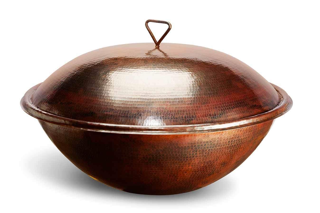HPC Fire Tempe Round Hammered Copper Gas Fire Bowl - Thumbnail 3