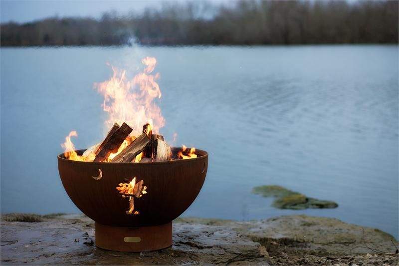 Fire Pit Art Moon Wood Fire Pit