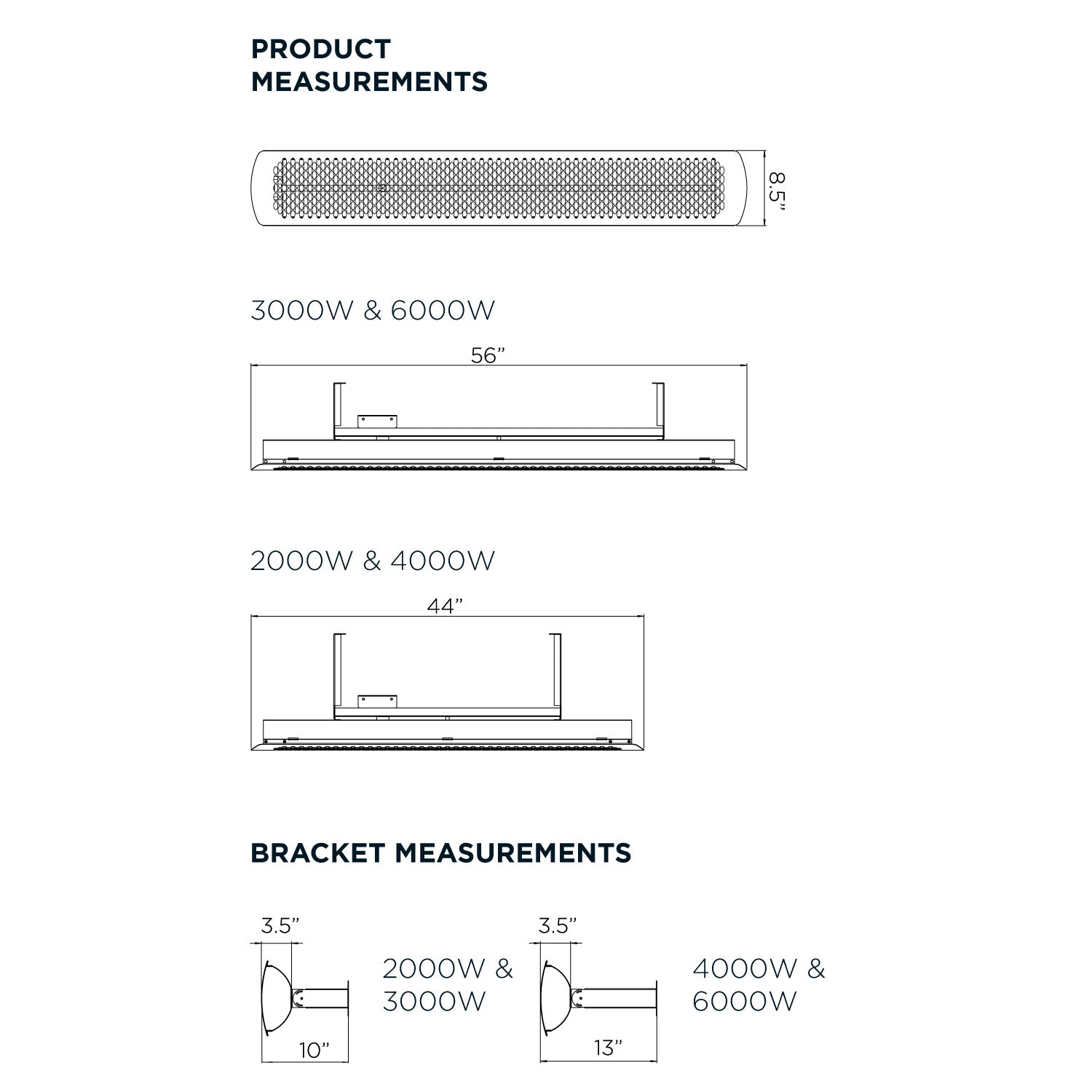 Bromic Tungsten Smart-Heat Black Electric Heater, 6000W