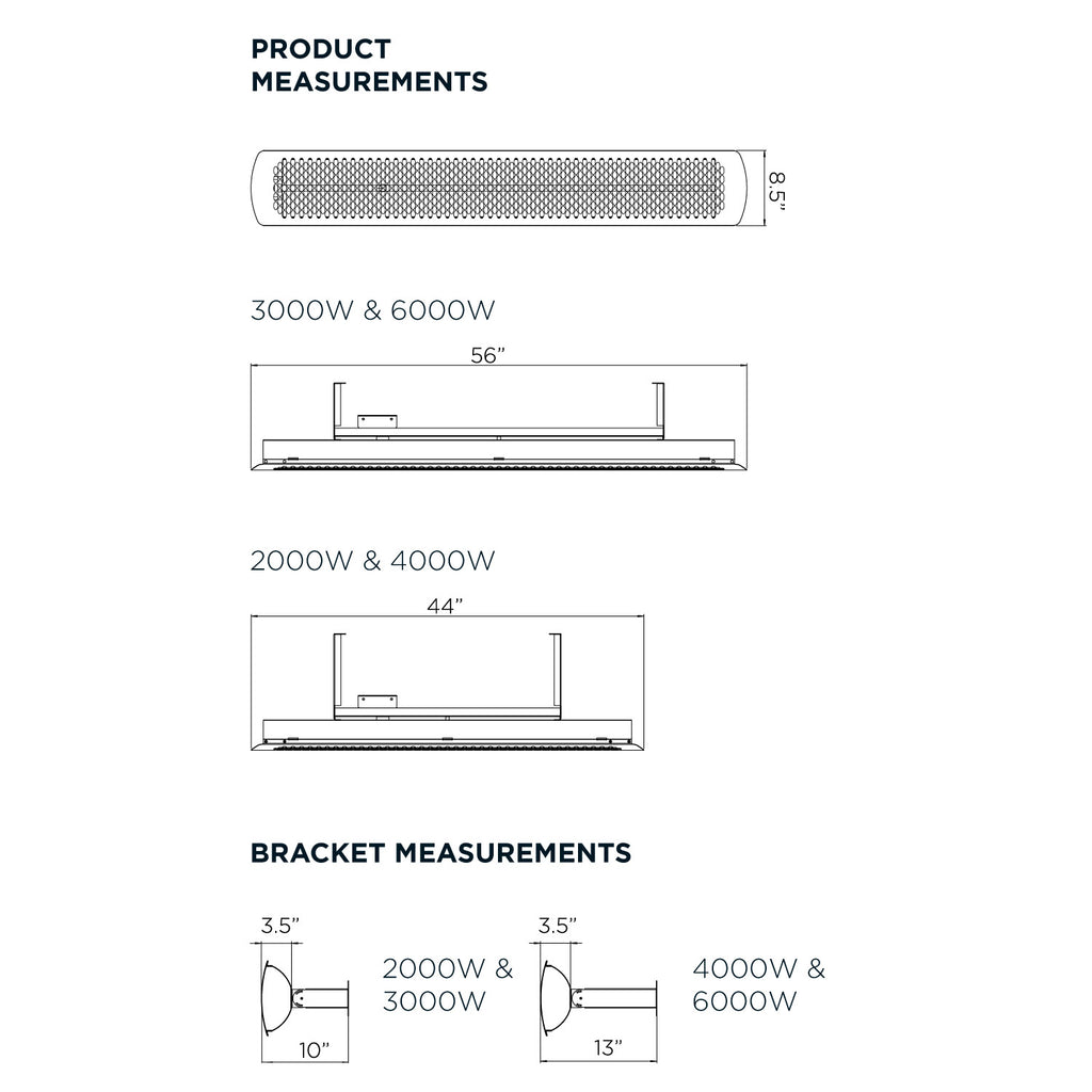 Bromic Tungsten Smart-Heat Black Electric Heater, 2000W