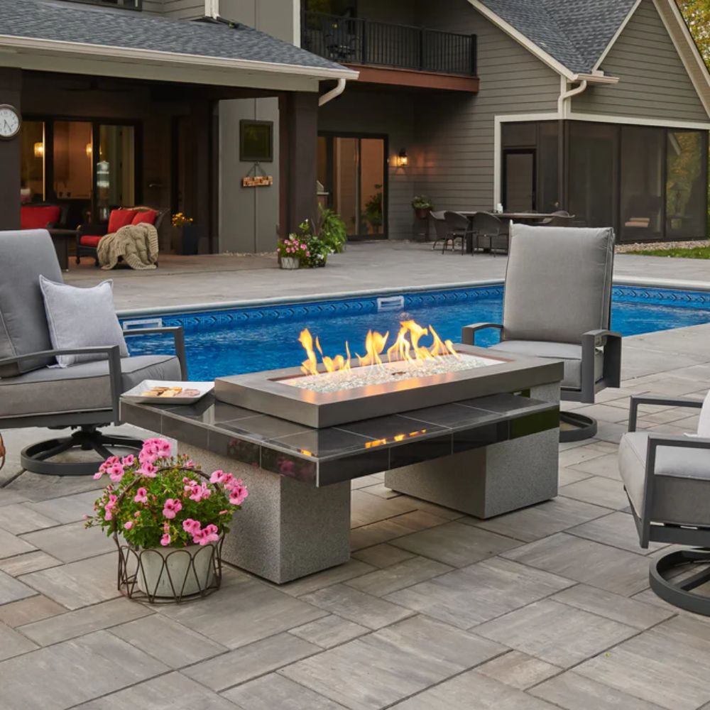 The Outdoor GreatRoom Company Uptown 42-Inch Linear Gas Fire Pit Table