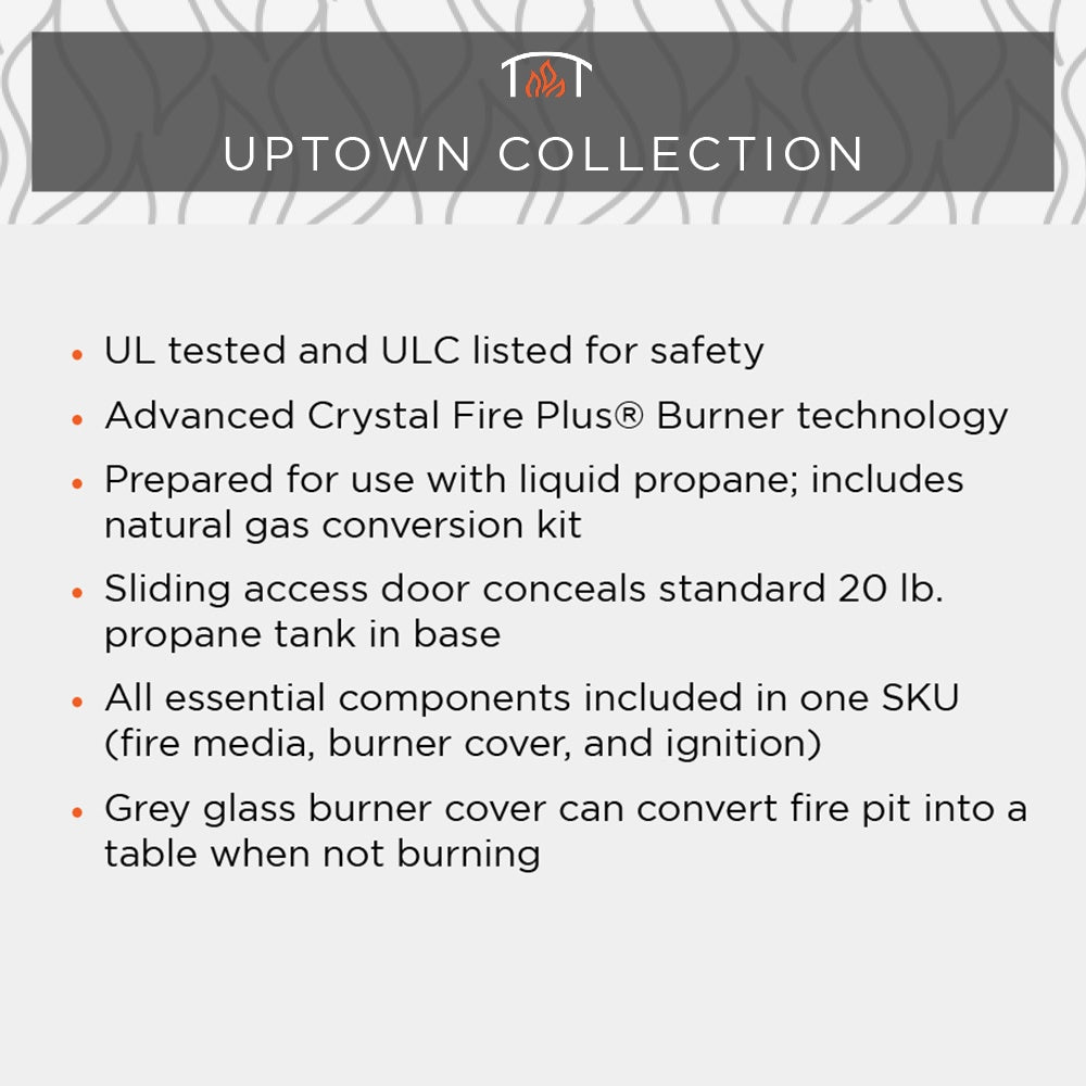 The Outdoor GreatRoom Company Uptown 42-Inch Linear Gas Fire Pit Table