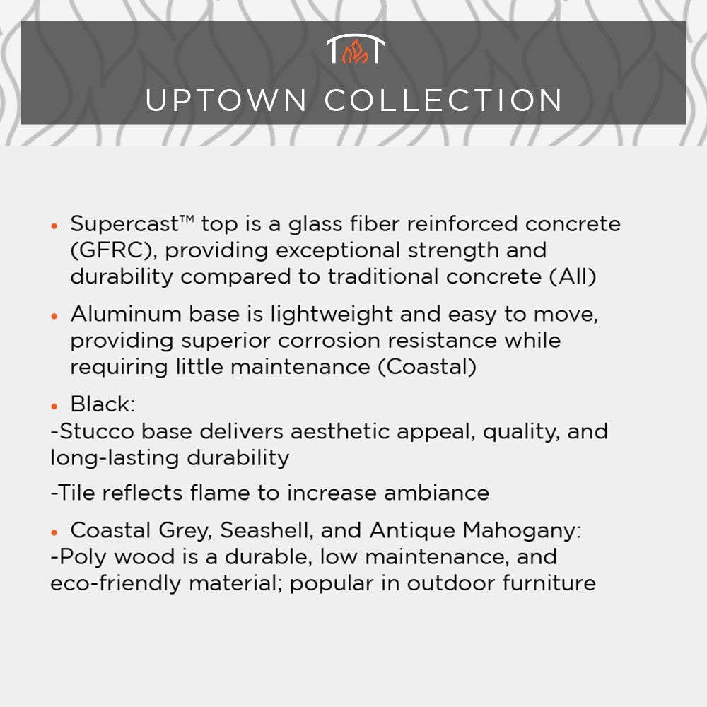 The Outdoor GreatRoom Company Uptown 42-Inch Linear Gas Fire Pit Table