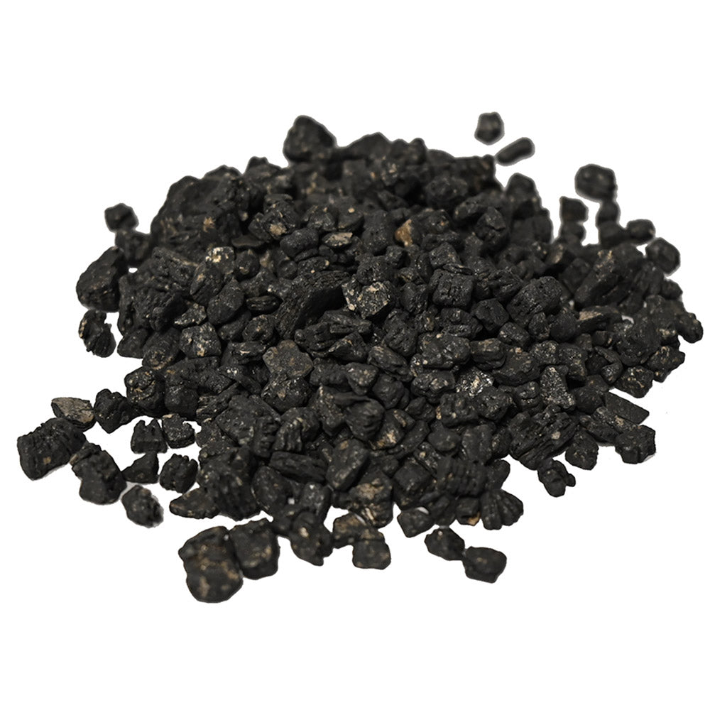 Black vermiculite granules, loose rock-like pieces