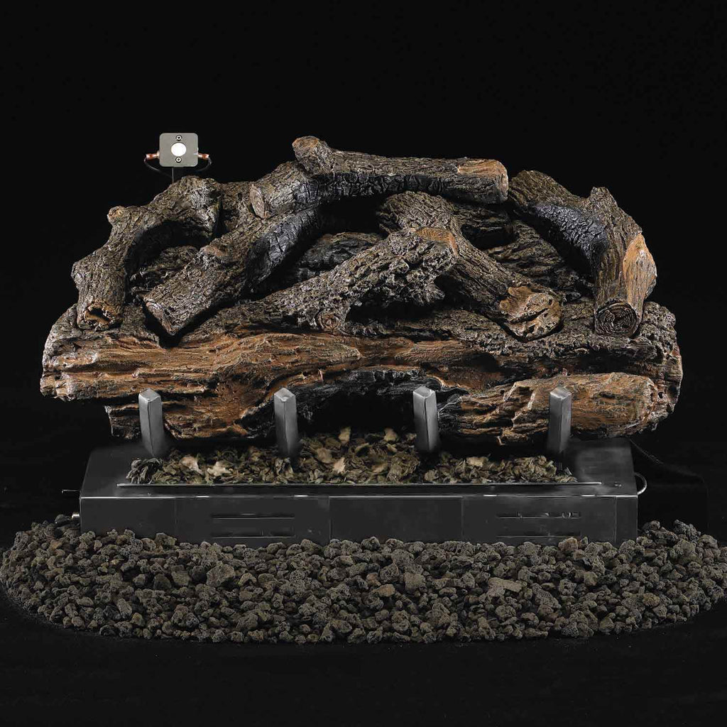 Real Fyre CHAS Charred Aged Split Ventless Gas Log Set, Stainless Steel, ANSI Certified