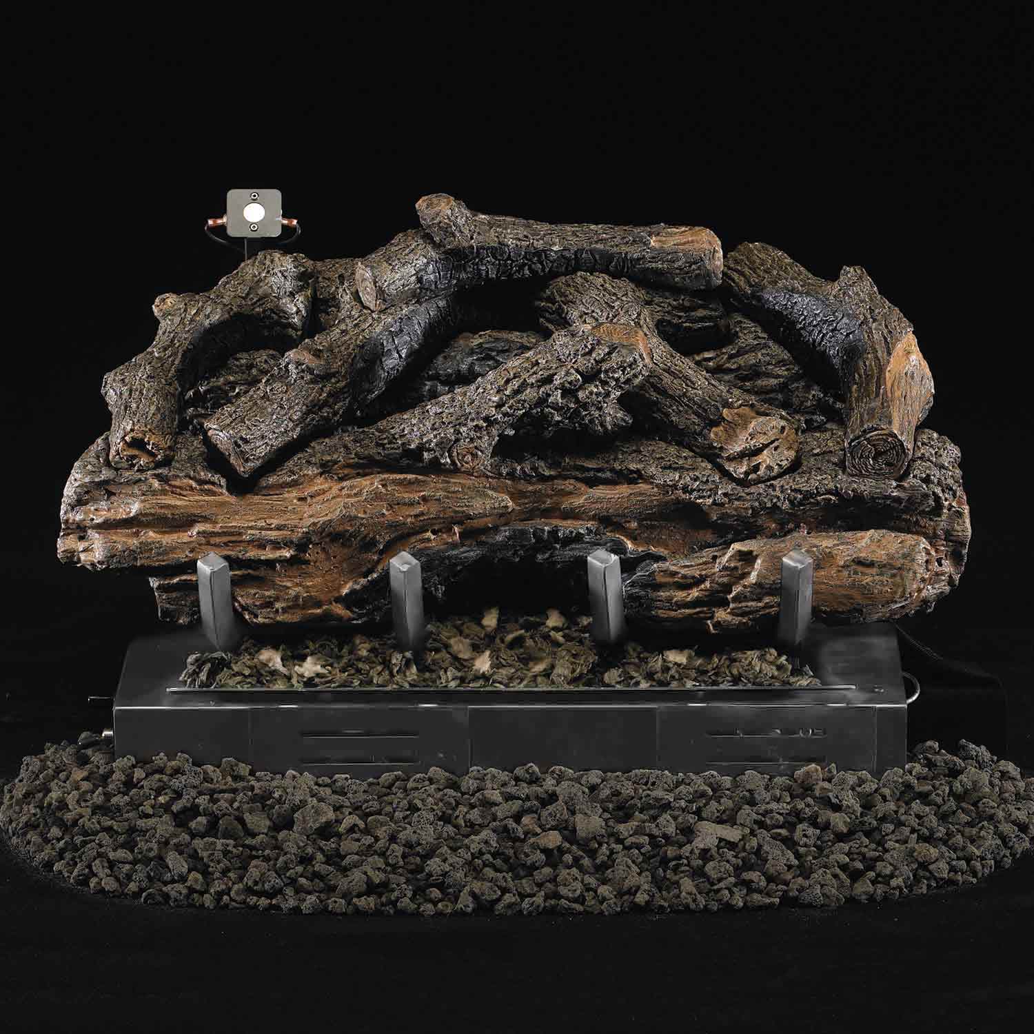 Real Fyre CHAS Charred Aged Split Ventless Gas Log Set, Stainless Steel, ANSI Certified