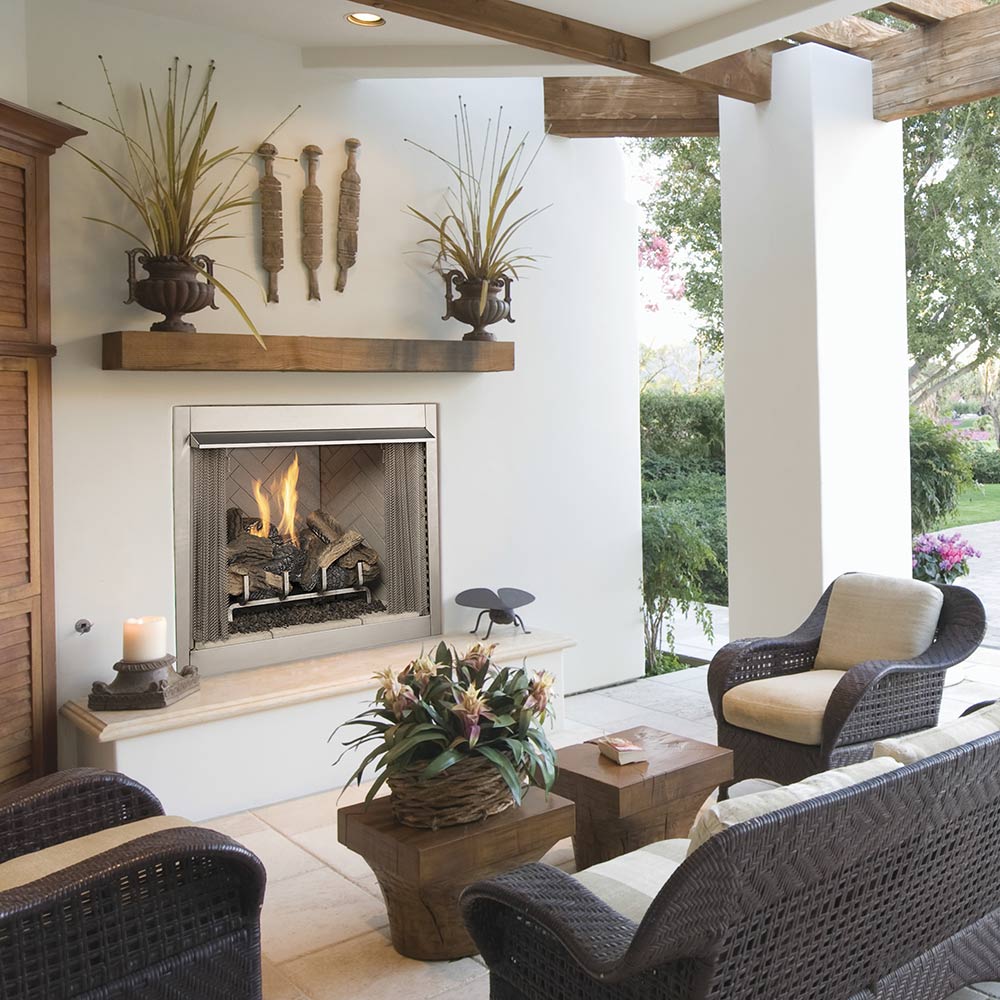 Superior 42-Inch Electronic Ignition Vent-Free Outdoor Gas Fireplace with Remote (VRE3242)