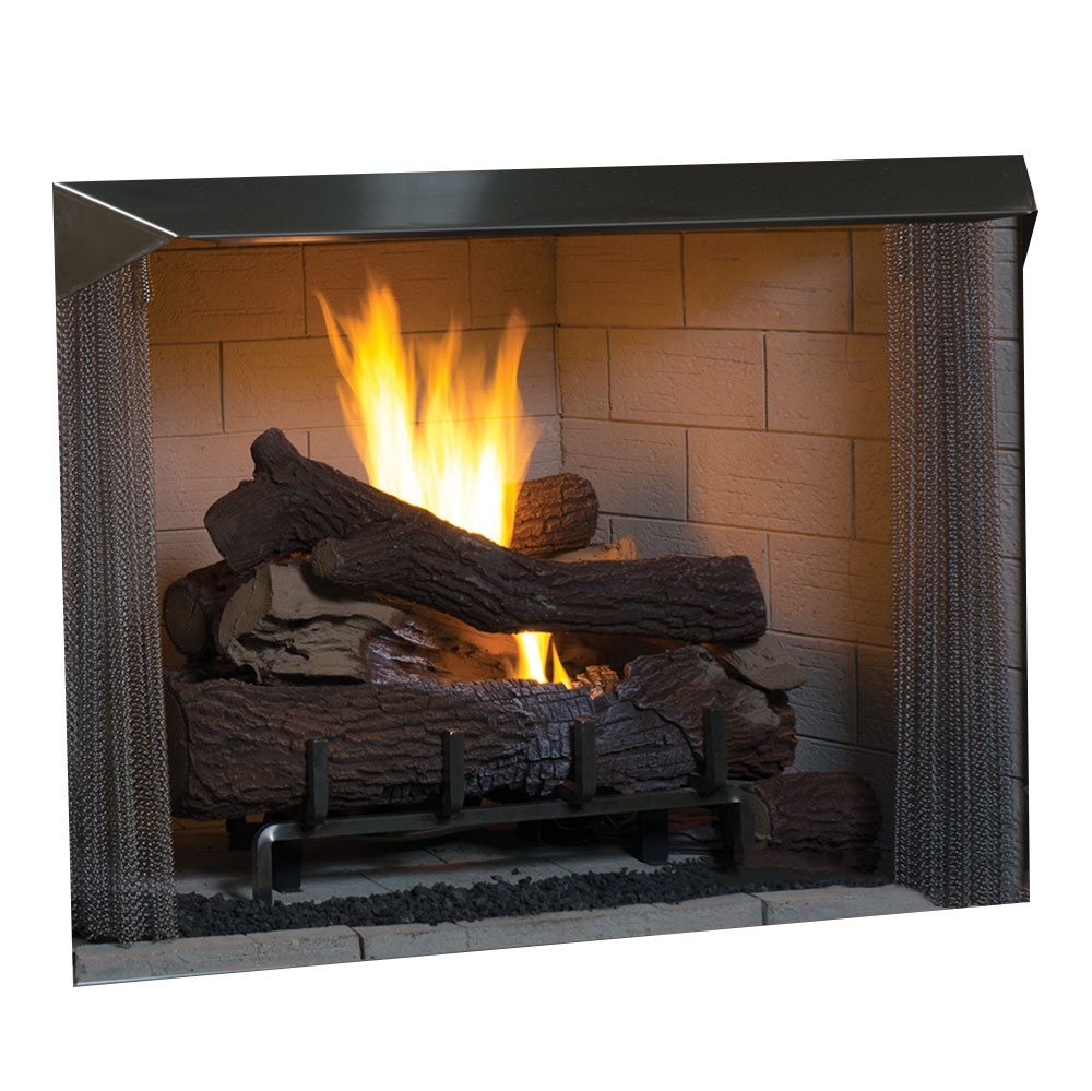Superior 42-Inch Vent-Free Outdoor Gas Firebox with Vent-Free Gas Log Set (VRE4542)