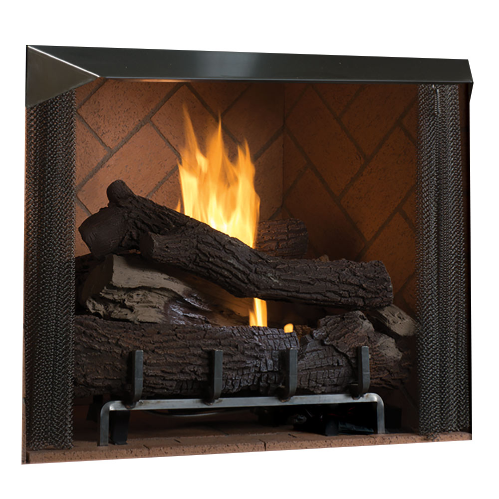 Superior 42-Inch Vent-Free Outdoor Masonry Gas Firebox with 30-Inch Gas Log Set (VRE6042)