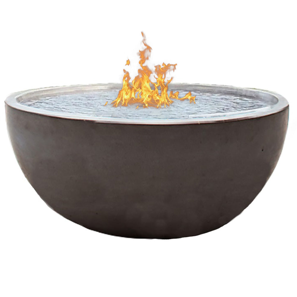 Fire by Design VSRSFWB48 Round Vessel 48-Inch GFRC Fire on Water Bowl