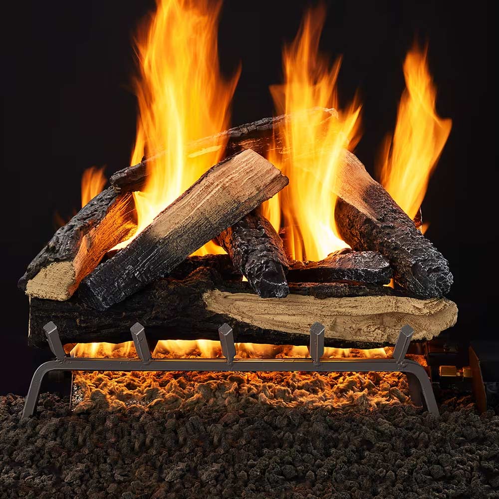 Majestic Kindled Stack Single Tube Vented Outdoor Gas Log Set