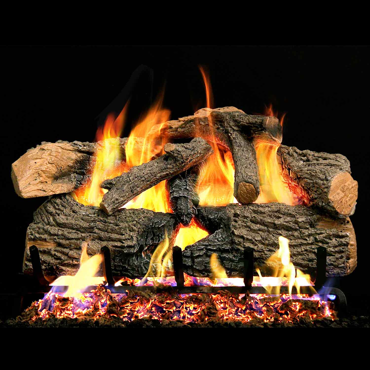 Real Fyre ENO Charred Evergreen Oak Vented Gas Log Set, SS
