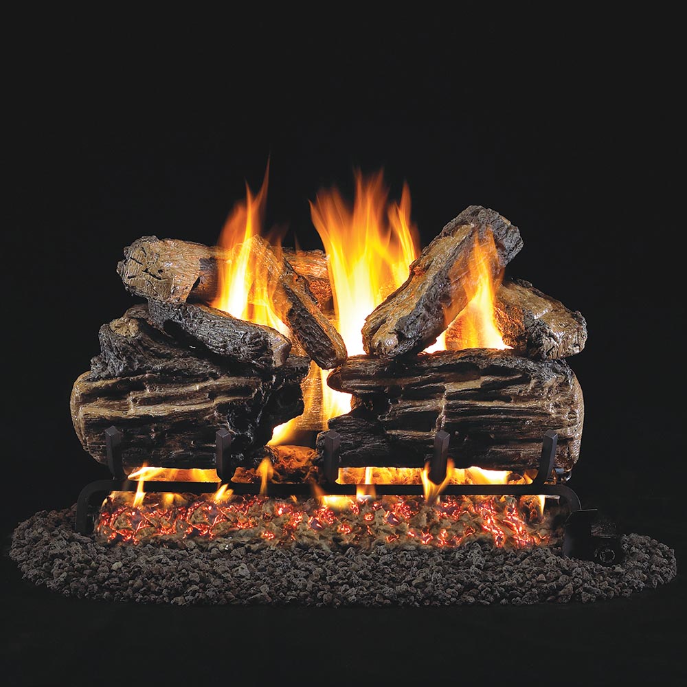 Real Fyre CHS Charred Split Oak Vented Gas Log Set, Stainless Steel, ANSI Certified