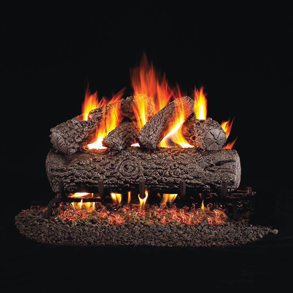 Real Fyre PO Post Oak Vented Gas Log Set, Stainless Steel, ANSI Certified
