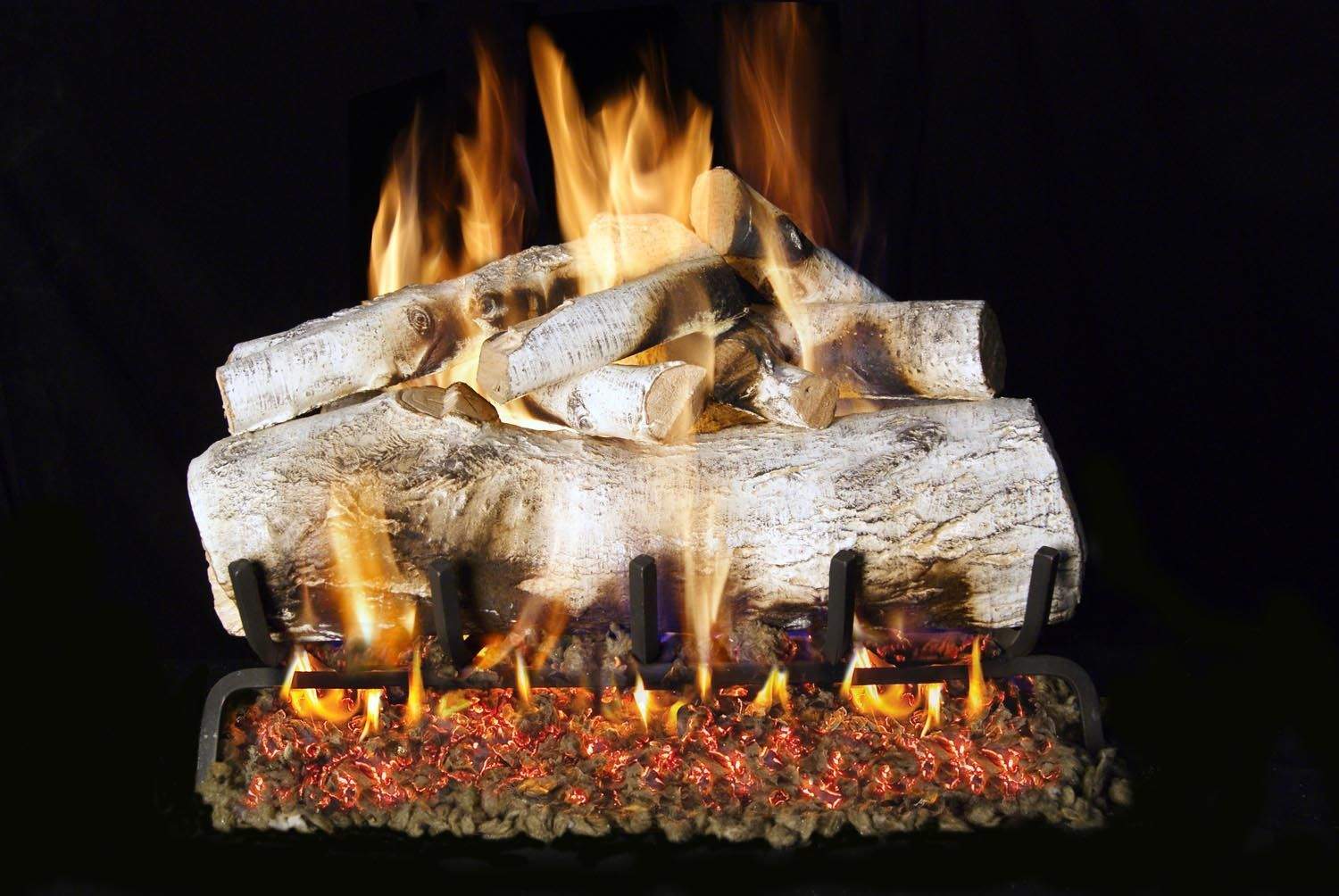 Real Fyre MBW Mountain Birch Vented Gas Logs Only, See-Thru