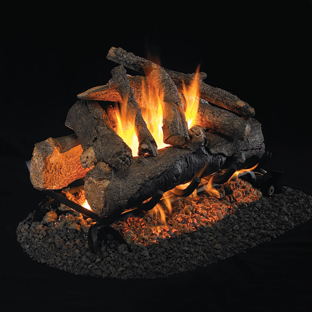 Real Fyre AO American Oak Vented Gas Log Set, Double Sided, Stainless Steel, ANSI Certified
